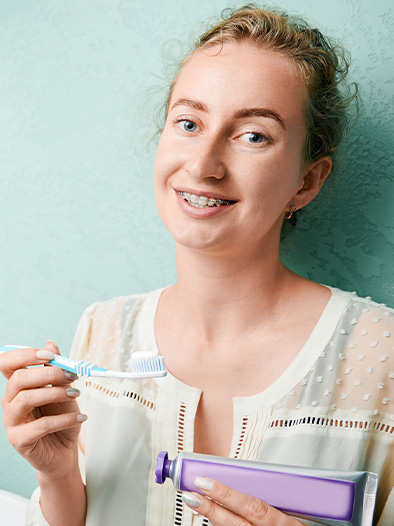 brushing and flossing